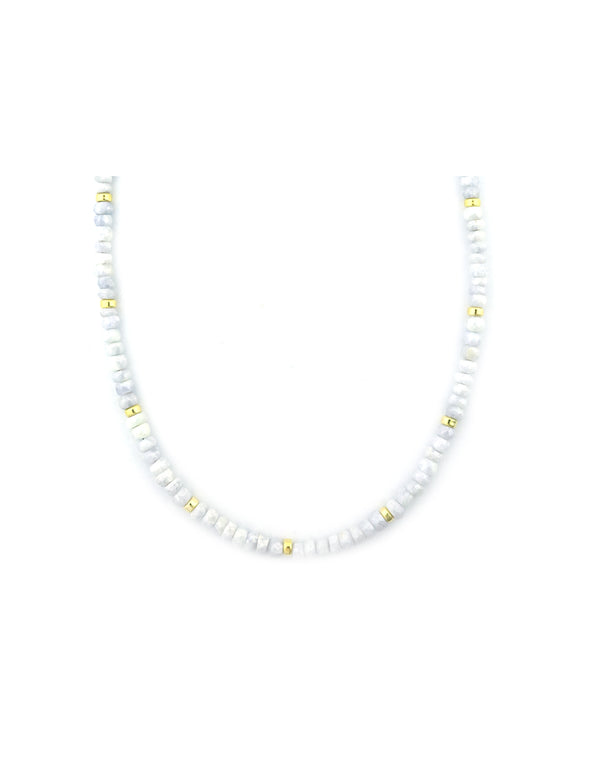 5mm Gray Silverite Rondelle Necklace