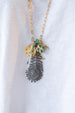 14K Gold Chunky Emerald Stone Clover Charm