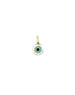 14K Gold Greek White Enamel Circle Evil Eye Charm