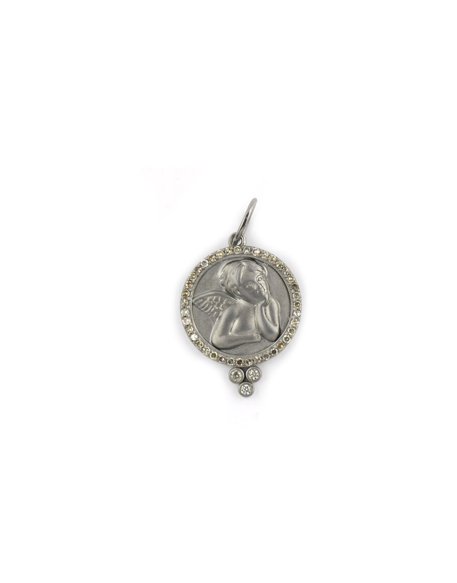 Matte Silver Guardian Angel Coin