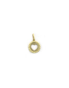 14K Gold Dotted Open Heart Coin Charm