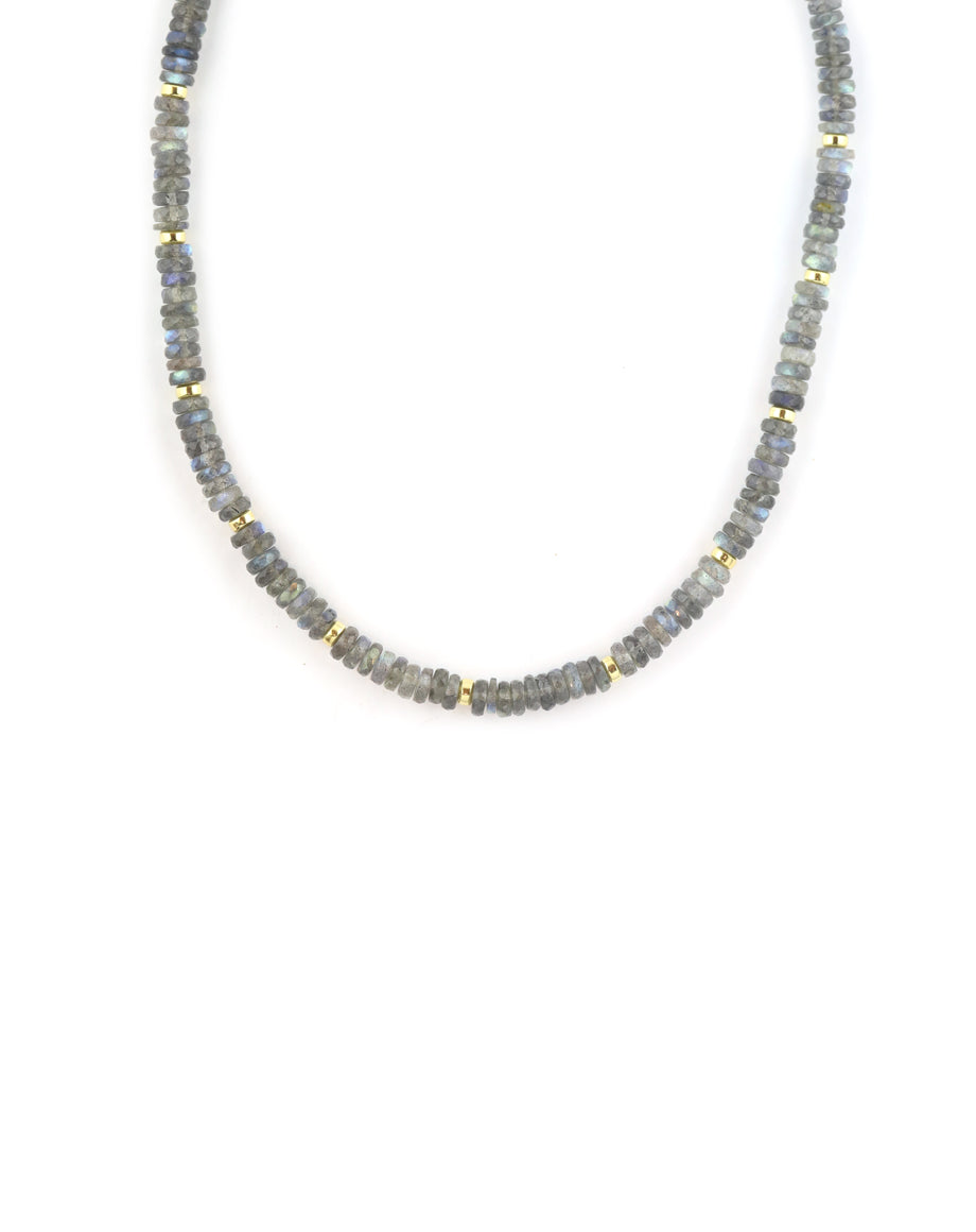 5mm Heishi Labradorite Rondelle Necklace