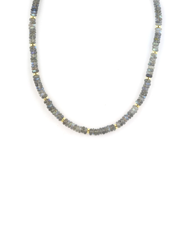 5mm Heishi Labradorite Rondelle Necklace