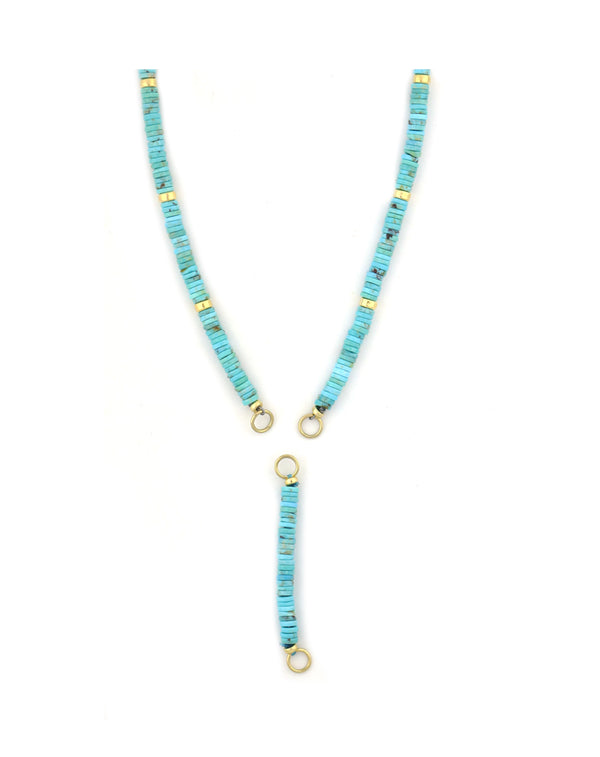 The Gem Lariat: Heishi Blue Turquoise