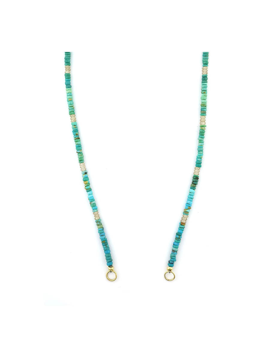 Lock-Ready: 3mm Faceted Turquoise Heishi & Zircon