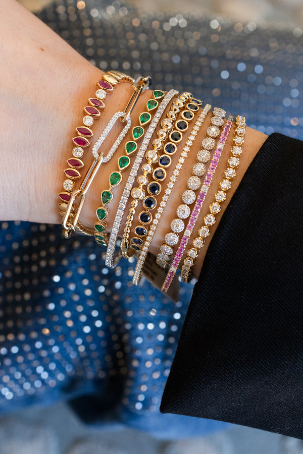 14K Gold 1.95ct Cupcake Diamond Tennis Bracelet