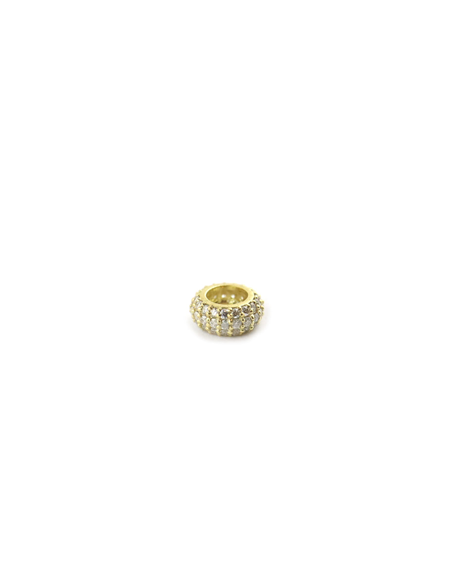 6mm Itty Bitty 14K Gold Donut Pave Diamond Spacer