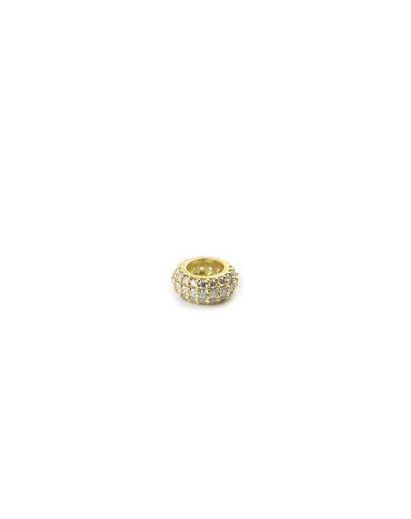 6mm Itty Bitty 14K Gold Donut Pave Diamond Spacer