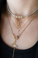 14K Gold Tiny Bottom Eyelash Evil Eye Charm