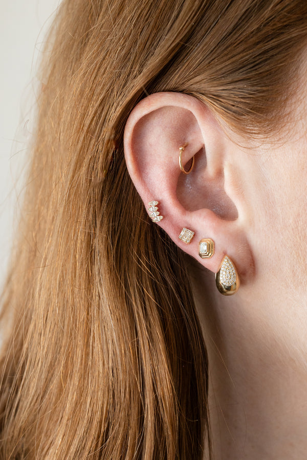 14K Gold .3ct Marquise Diamond Crawler Studs