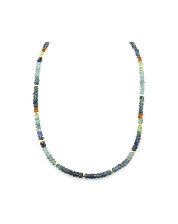 Autumn Ombre Kyanite Rondelle Necklace