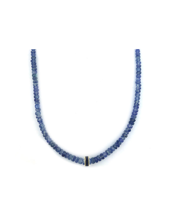 Blue Kyanite Baguette Sapphire Spacer Necklace