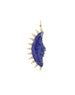 14K Gold Diamond Spiked Lapis Moon Charm
