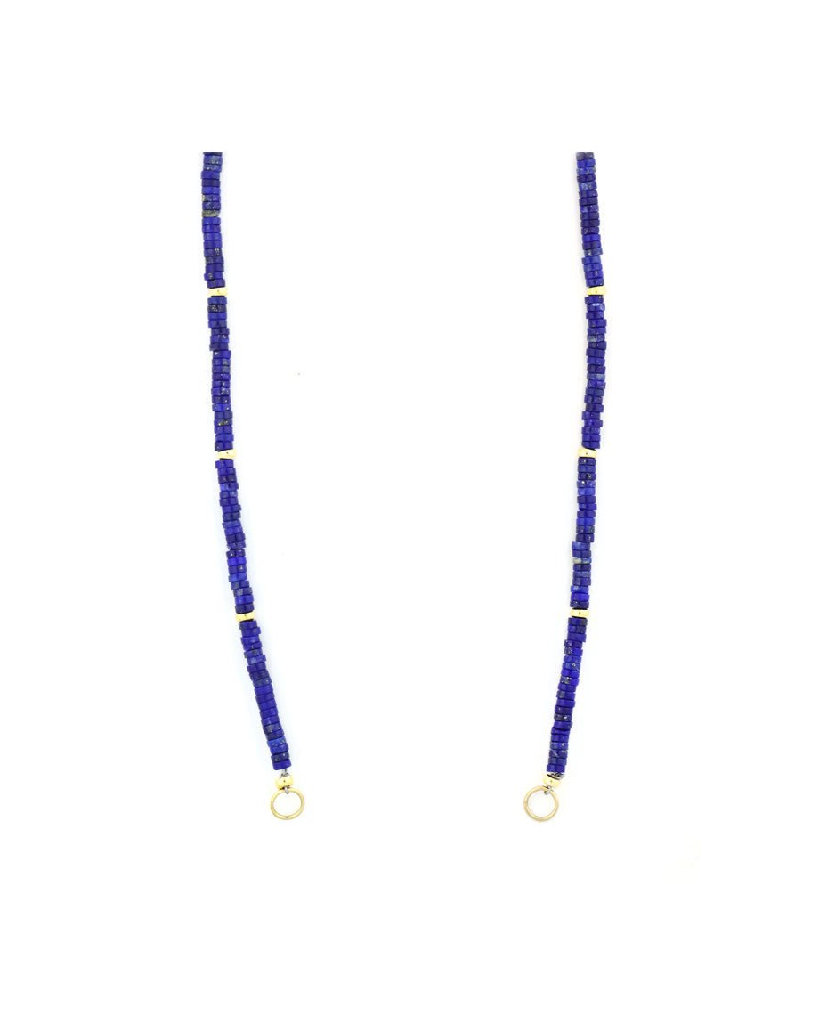Lock-Ready: Open 3mm Heishi Lapis Strand