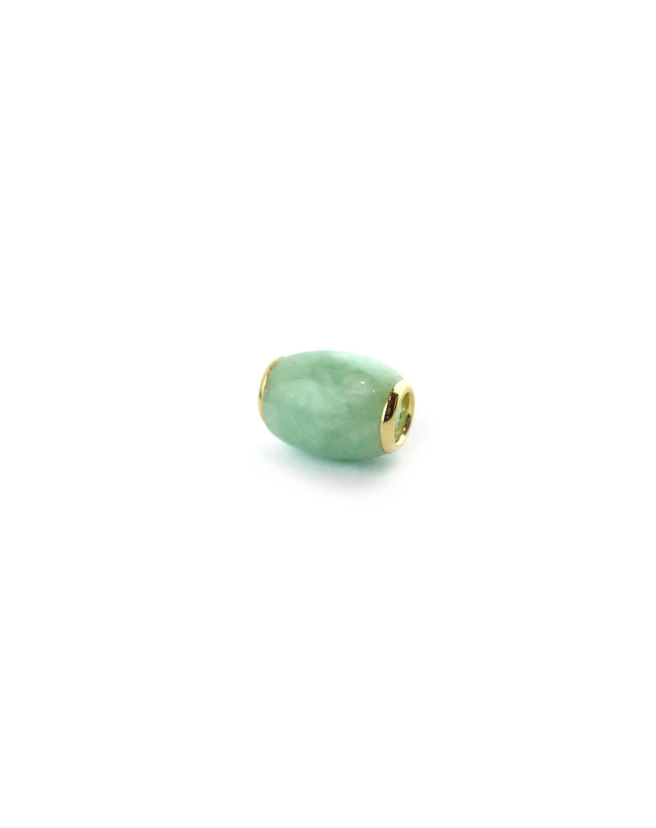 14K Gold Light Green Jade Tube Spacer