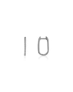 3/4" Silver Diamond Rectangle Huggies