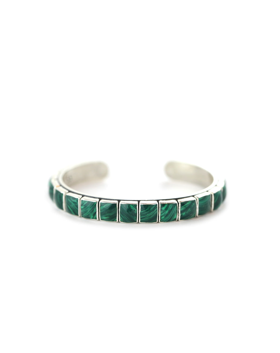 Federico Single Row Malachite Tiled Cuff