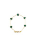 14K Malachite Inlay Heart Station Bracelet