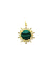 14K Gold Malachite Sun Charm