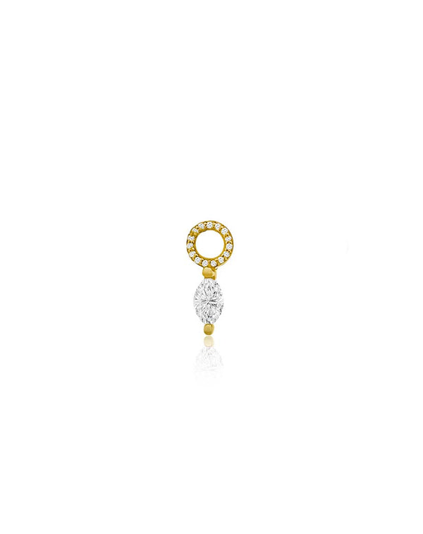 14K Gold Marquise Diamond Earring Charm