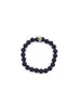 Silver Diamond Cosmic Eye Matte Onyx Stretchy Bracelet
