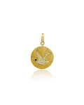 14K Gold Dove Diamond Coin Charm