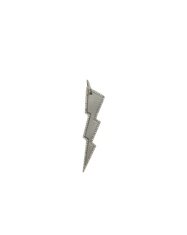 Silver Diamond Lightning Bolt Pendant