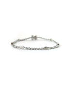 14K White Gold Multi Shape Tennis Bracelet