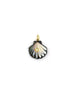 14K Gold Diamond Star Black Mother of Pearl Clam Charm