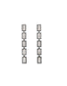 Silver & Diamond Mother of Pearl Rectangle Duster Earrings