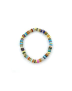 6mm Heishi Sandy Multi Agate Rondelle Bracelet