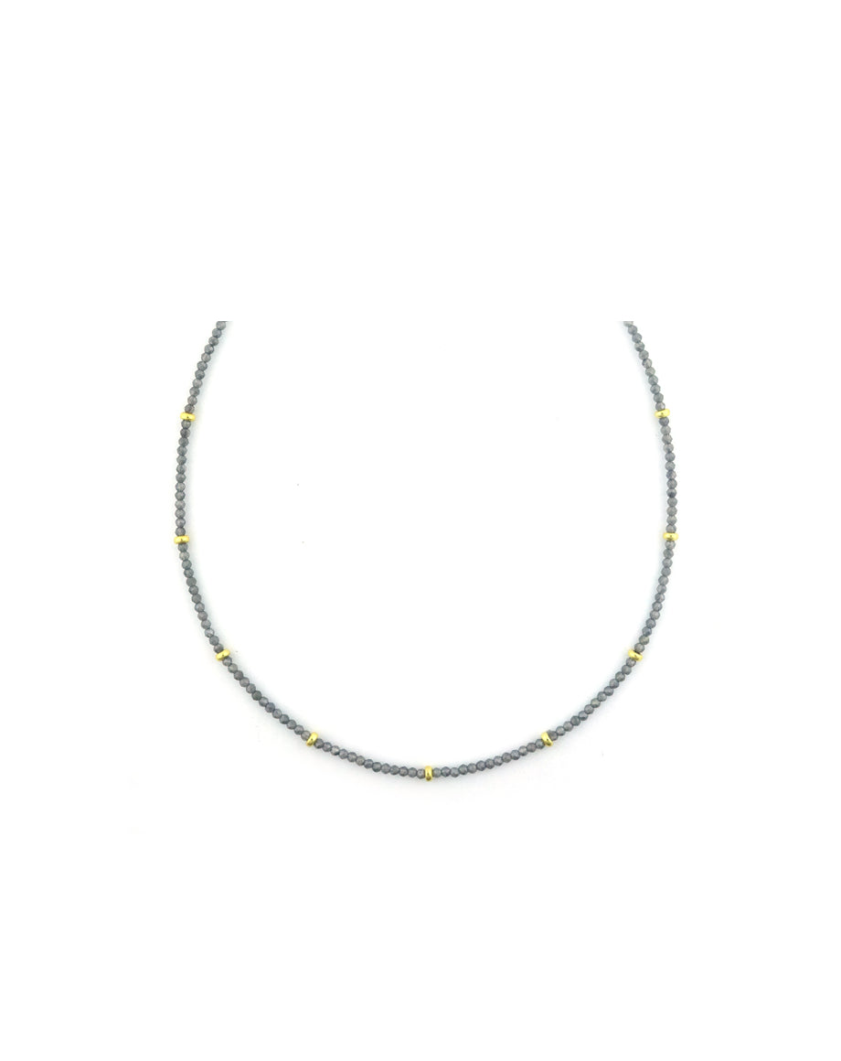 2mm Mystic Labradorite Rondelle Necklace
