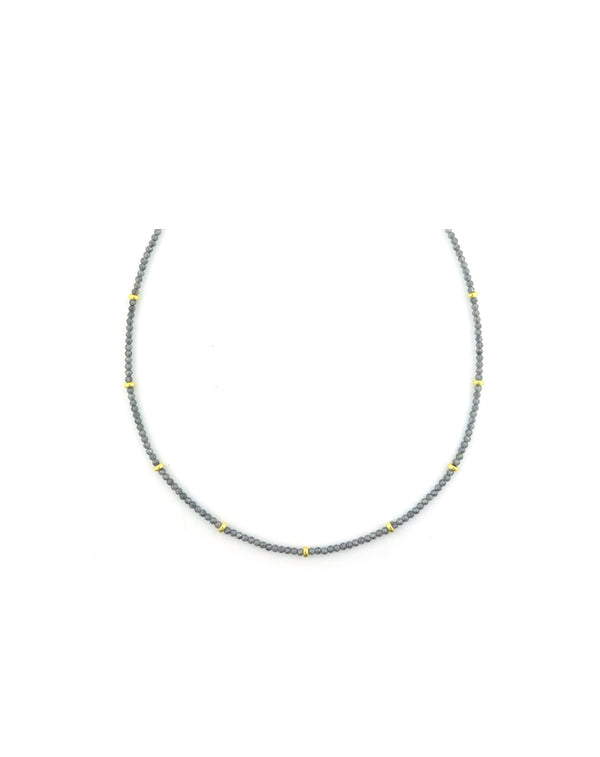 2mm Mystic Labradorite Rondelle Necklace