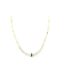 14K Gold Emerald Spacer White Zircon Necklace