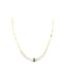 14K Gold Emerald Spacer White Zircon Necklace