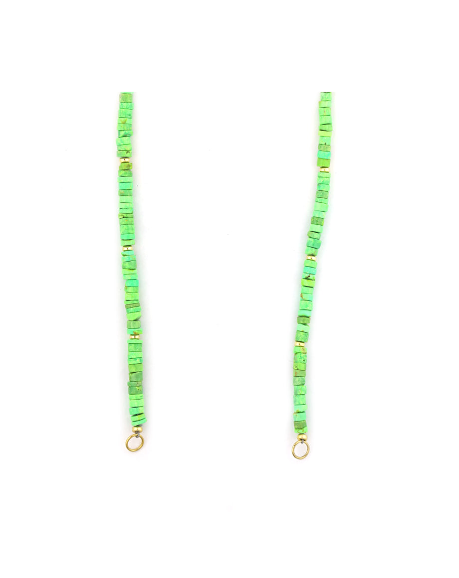 Lock Ready: Open 5mm Neon Green Heishi Turquoise Strand