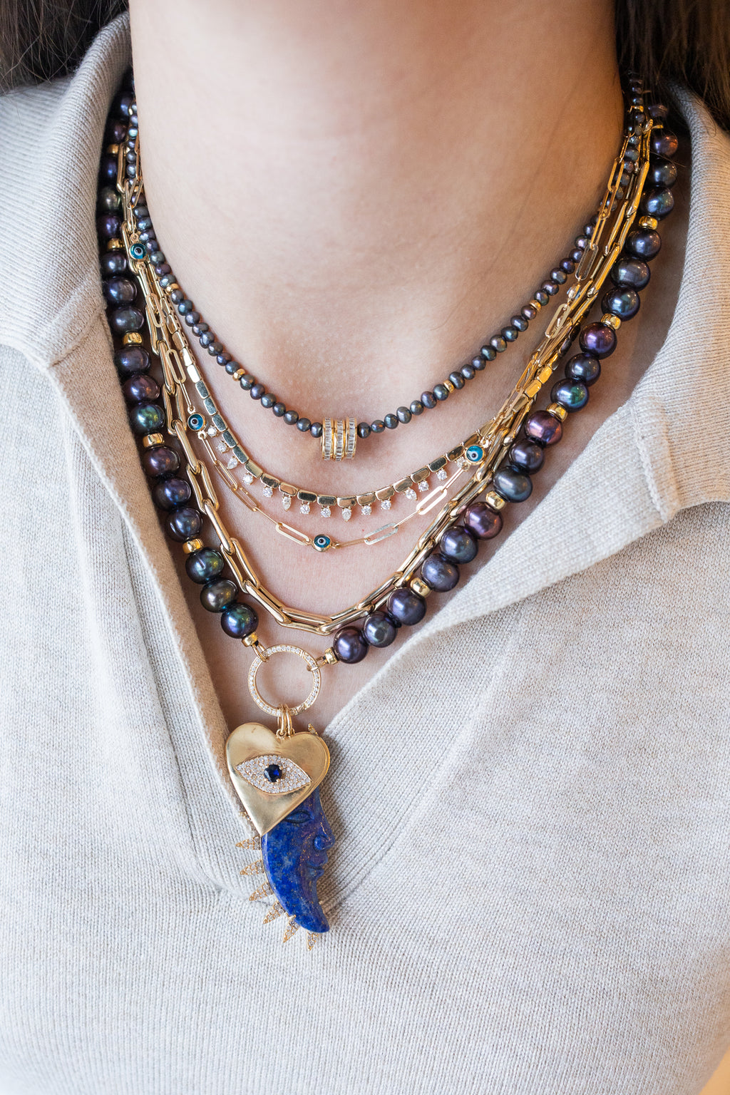 Lock Ready: 7mm Open Peacock Pearl Rondelle Strand