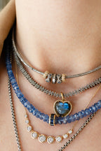 Mini Silver Diamond Evil Eye Spacer
