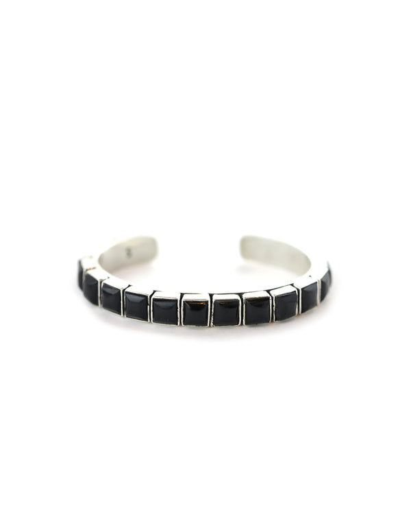 Federico Single Row Black Onyx Tiled Cuff