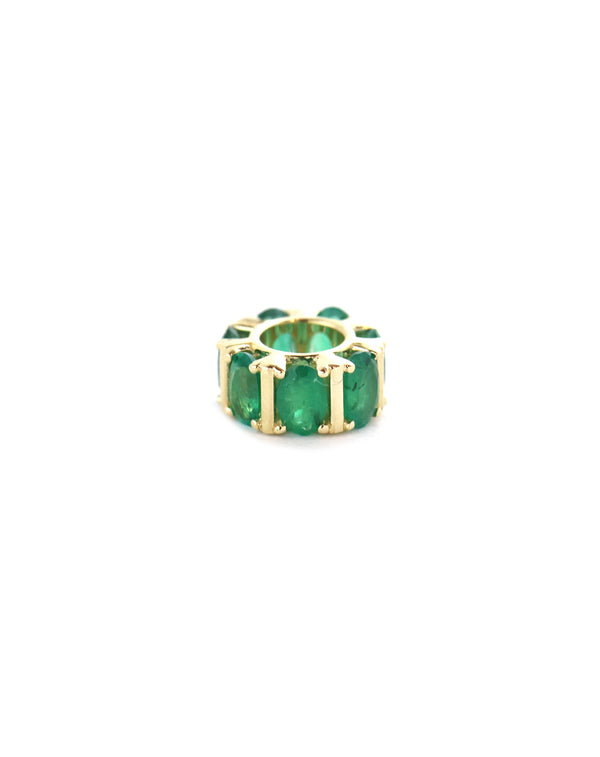 14K Gold Round Chunky Emerald Spacer