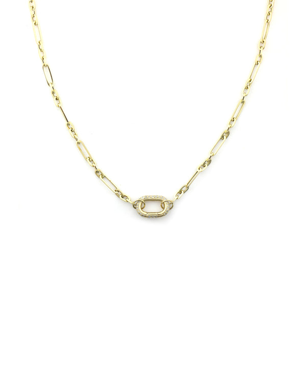 The Fine Lexi Lock Necklace: 3 Oval Link Paper Clip