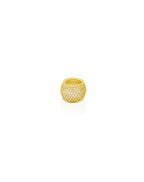14K Gold Large Pave Diamond Donut Spacer