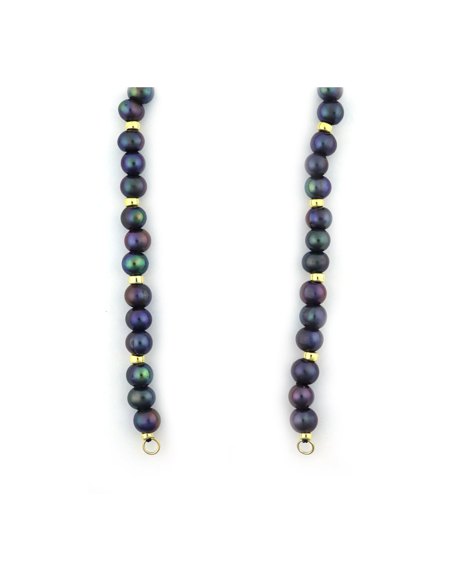 Lock Ready: 7mm Open Peacock Pearl Rondelle Strand