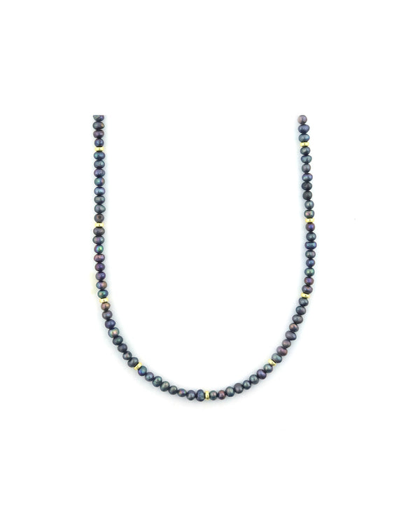 3mm Peacock Pearl Rondelle Necklace