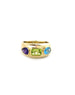 14K Gold Peridot Amethyst Topaz Dome Ring