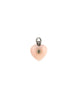 Silver Bezel Diamond Pink Opal Heart Charm