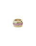14K Gold Shiny Edge Pink Sapphire Baguette Spacer