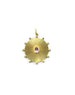 14K Gold Fanned Oval Pink Sapphire Disk Charm
