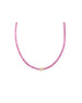 14K Mini Diamond Cross Pink Topaz Necklace