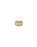 Mini 14K Gold Round Pink Sapphire Bezel Spacer